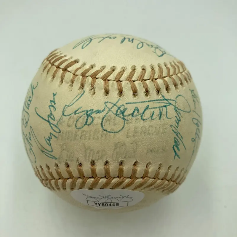 Beautiful 1974 Oakland As World Series Champs Team Signed Baseball JSA COA