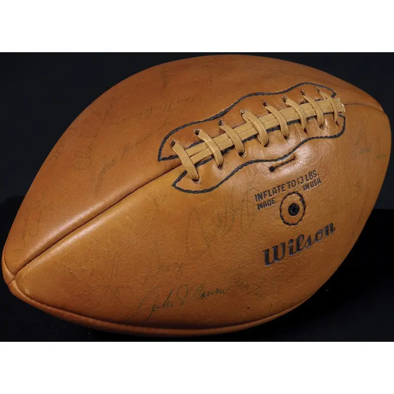 1964 Cleveland Browns Super Bowl Champs Team Signed Football Jim Brown JSA COA