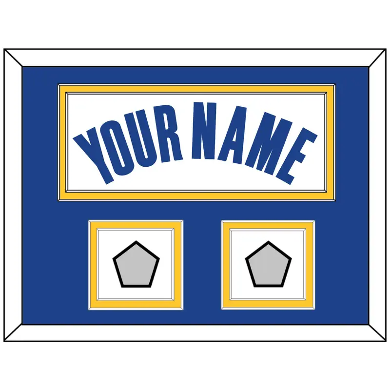 Golden State Name & 2 Finals Patches - White Association - Double Mat 3