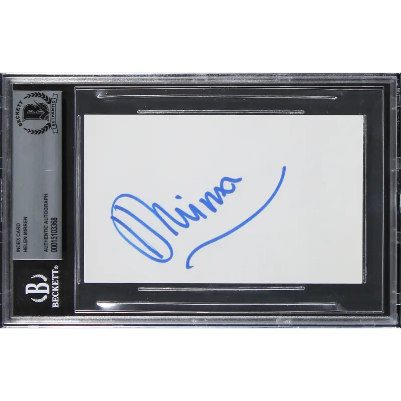 Helen Mirren The Queen Authentic Signed 3x5 Index Card Autographed BAS Slabbed