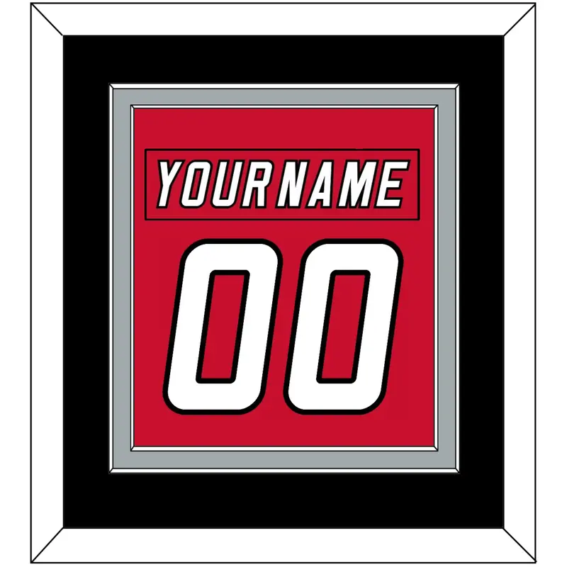 Carolina Nameplate & Number (Back) Combined - Red Jersey (2000-2007) - Double Mat 3