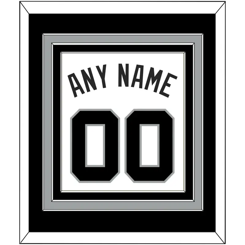 San Antonio Name & Number - Home White (1989-2002) - Triple Mat 2