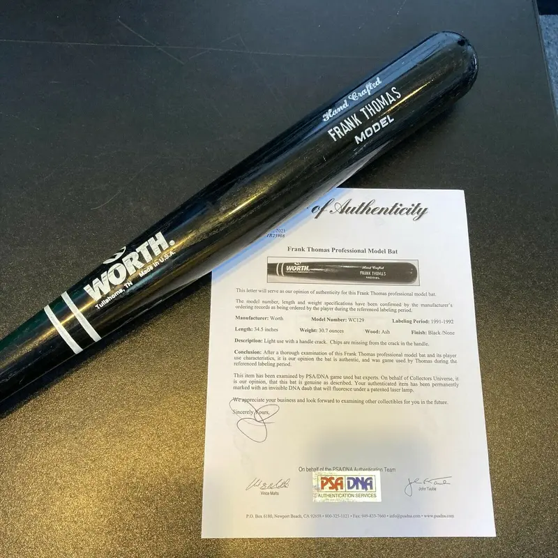 1991 Frank Thomas Game Used Worth Baseball Bat With PSA DNA COA