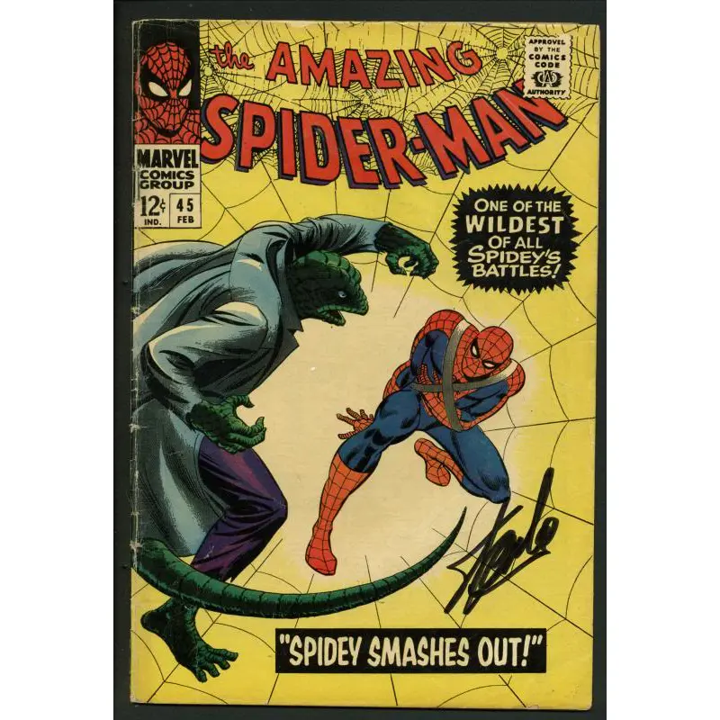 Stan Lee Signed Amazing Spider-Man #45 Comic Book The Lizard PSA/DNA #W18755
