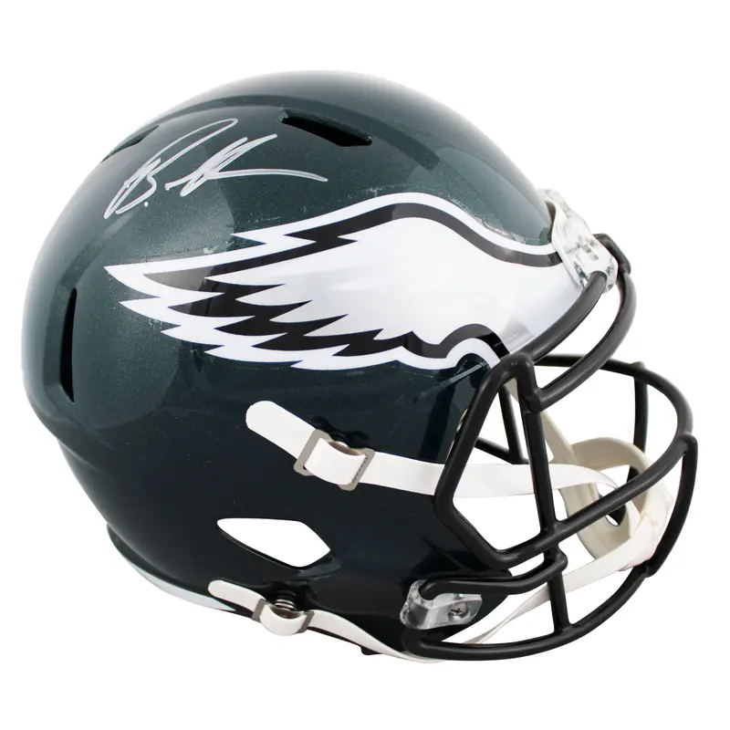 Eagles Brandon Graham Signed Full Size Speed Rep Helmet w/ Silver Sig BAS Wit