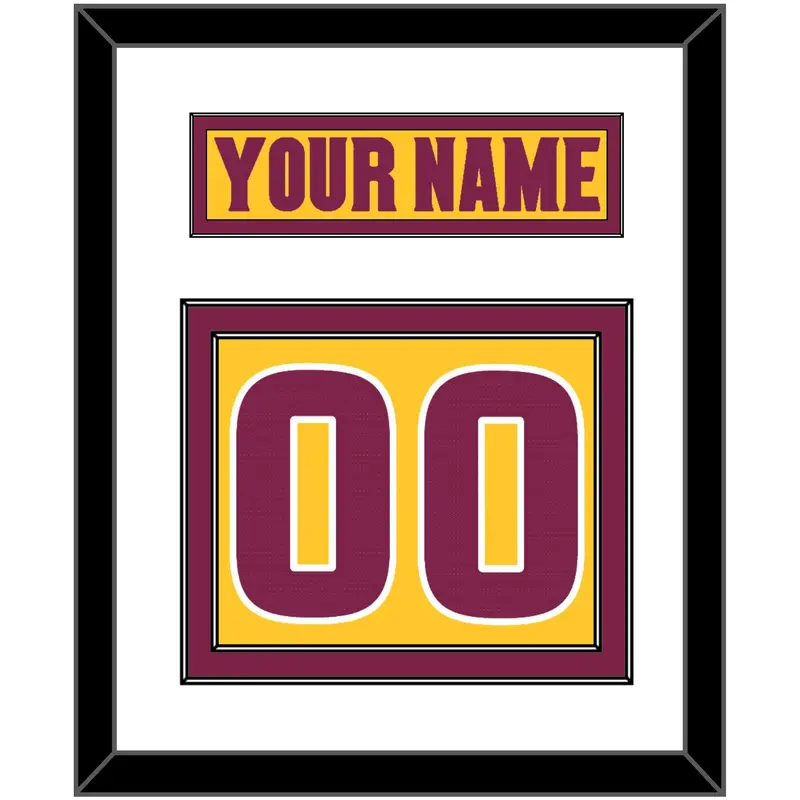 Arizona State Hockey Nameplate & Number (Back) - Heritage Gold (2019-2024) - Double Mat 1