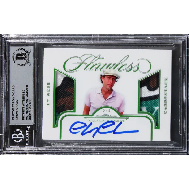 Chevy Chase Caddyshack Signed Custom Patch Silver #'d/5 Card Auto 10! BAS Slab