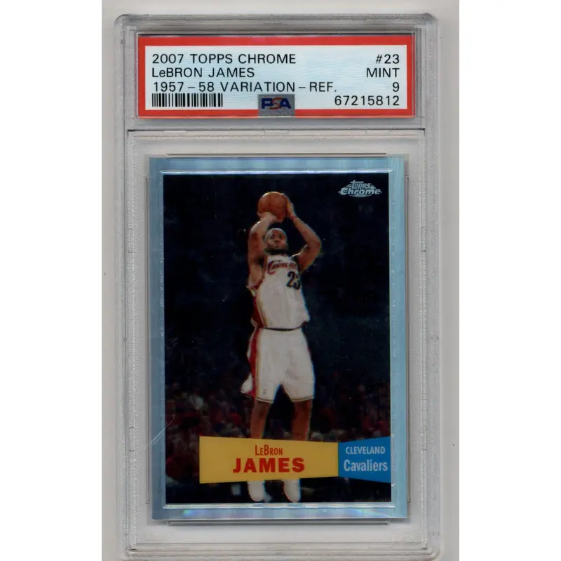 LeBron James 2007-08 Topps Chrome 1957-58 Variation Refractor 319/999 PSA 9 Mint