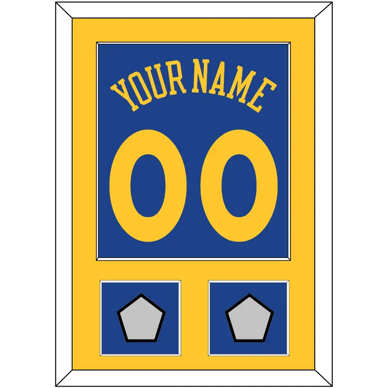 Golden State Name & Number With 2 Finals Patches - Road Blue (2010-2019) - Single Mat 2