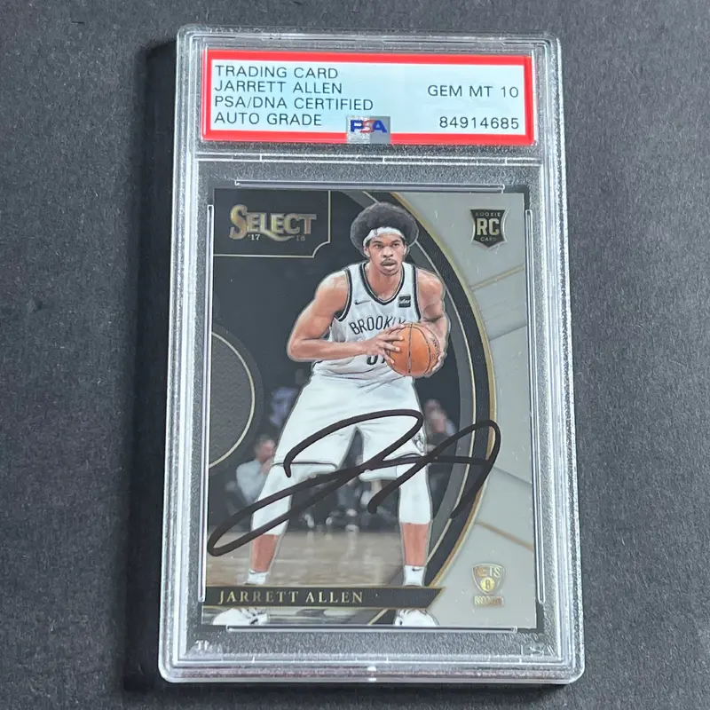 2017-18 Panini Select #83 Jarrett Allen Signed Card AUTO 10 PSA Slabbed RC Nets