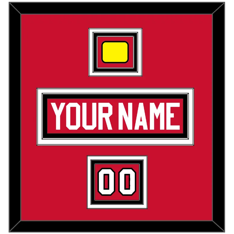 Chicago Nameplate, Number (Shoulder) & Jersey Logo Patch - Home Red - Triple Mat 2