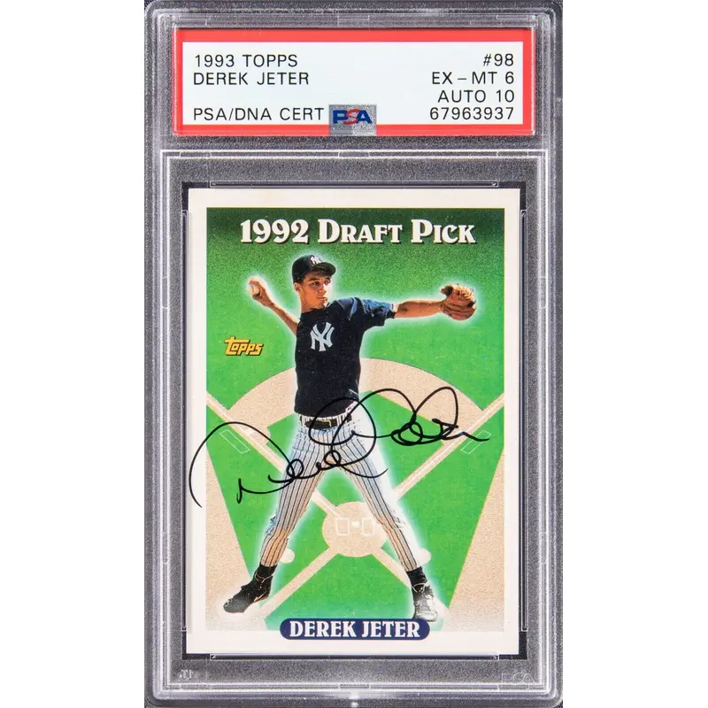 1993 Topps Draft Pick #98 Derek Jeter Signed RC Card PSA Pre Rookie Signature