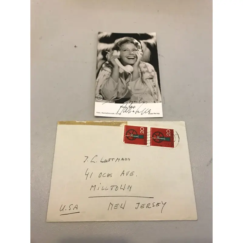 Vintage 1960's Maria Schell Signed Autographed Original Postcard With JSA COA