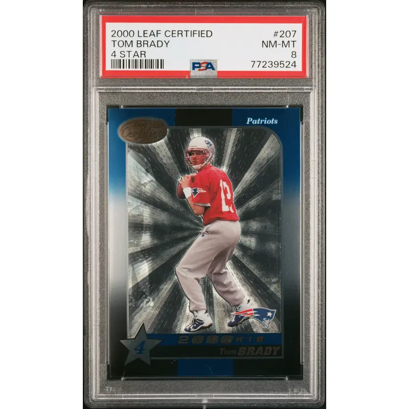 Tom Brady 2000 Leaf Certified Rookie #207 #1406/1500 PSA 8 Nm-Mint