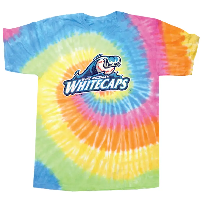 West Michigan Whitecaps Youth Primary Distressed Eternity Tie-Dye Tee