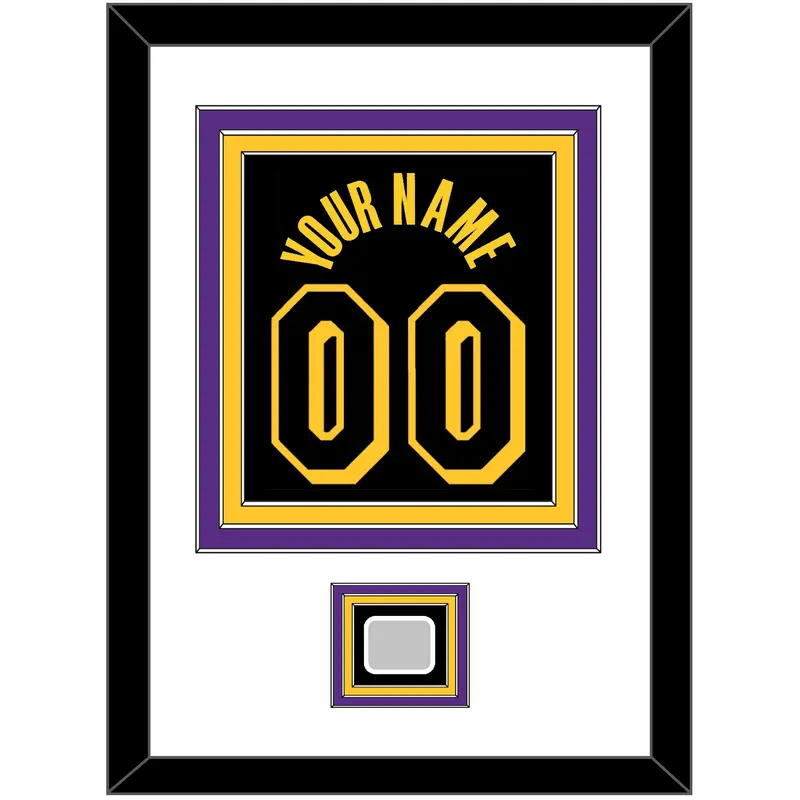 Los Angeles Name & Number With Champions Patch - Black Mamba (2017-2018, 2020) - Triple Mat 1