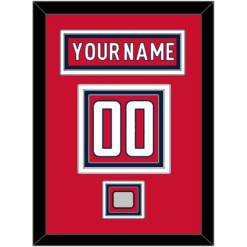 Washington Nameplate & Number (Back) With Stanley Cup Finals Patch - Home Red - Triple Mat 2