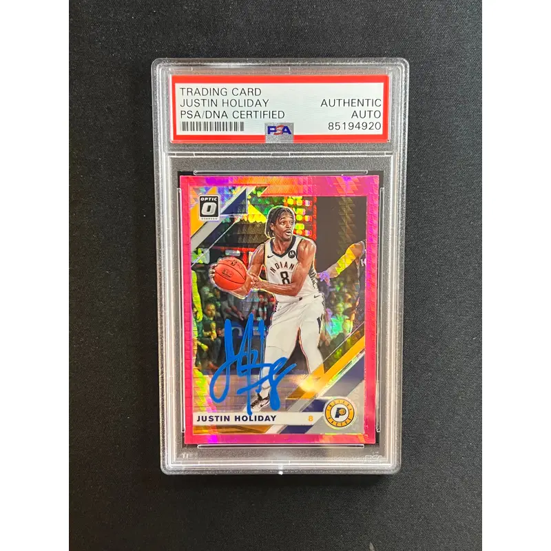 2019-20 Panini Donruss Optic #128 Justin Holiday Signed Card AUTO PSA Slabbed Bulls