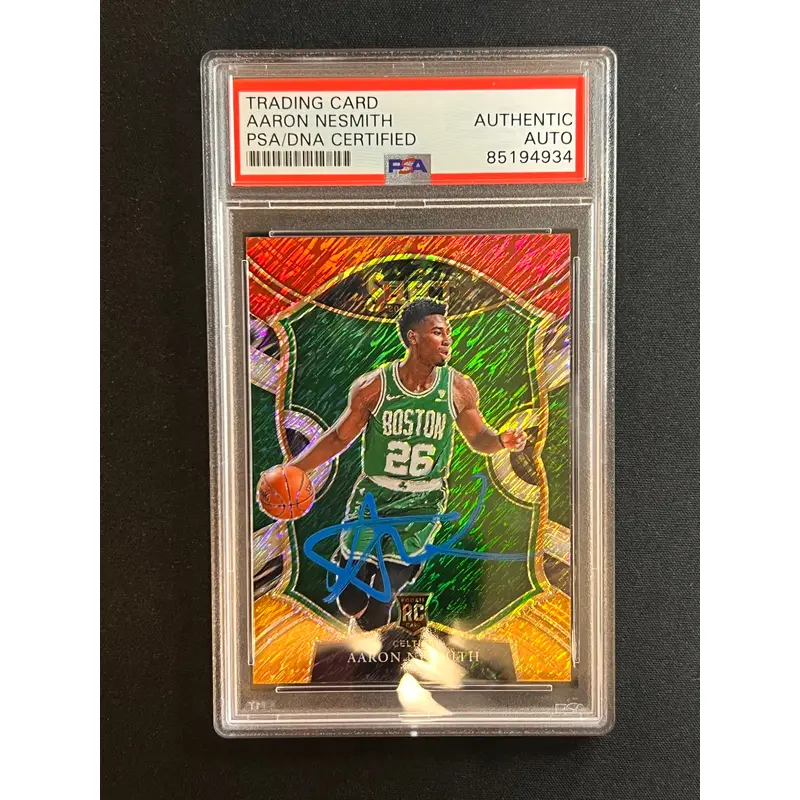 2020-21 Panini Select #74 Aaron Nesmith Signed Card AUTO PSA Slabbed RC Celtics