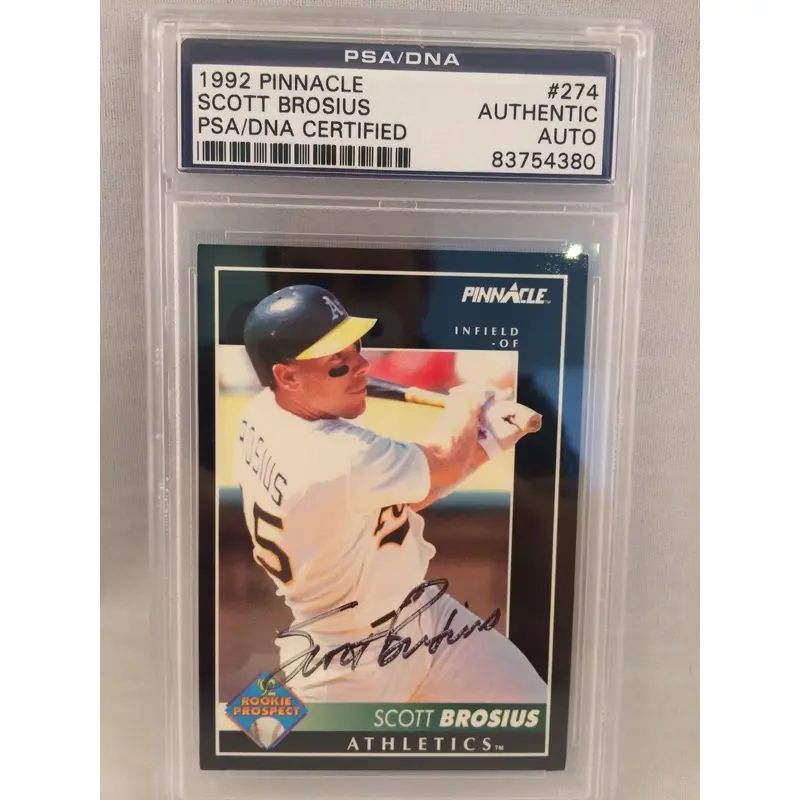 1992 Pinnacle Scott Brosius Signed Autographed baseball Card Psa Dna