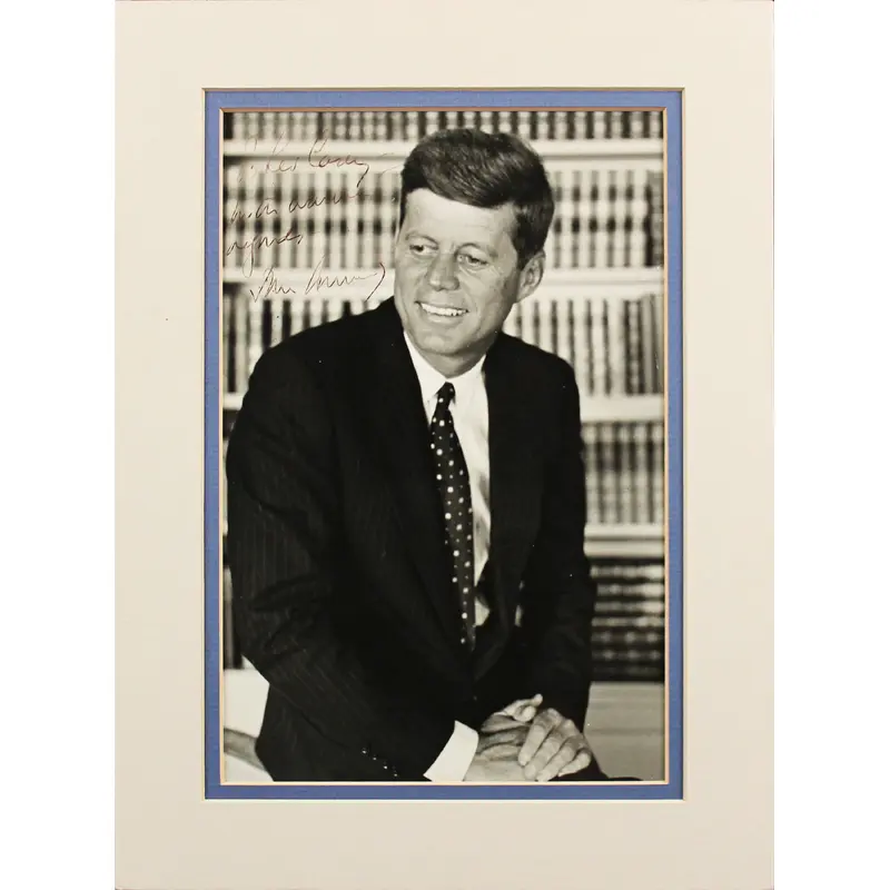 John F. Kennedy Inscribed Authentic Signed 8x10 Matted Photo BAS #AA13240