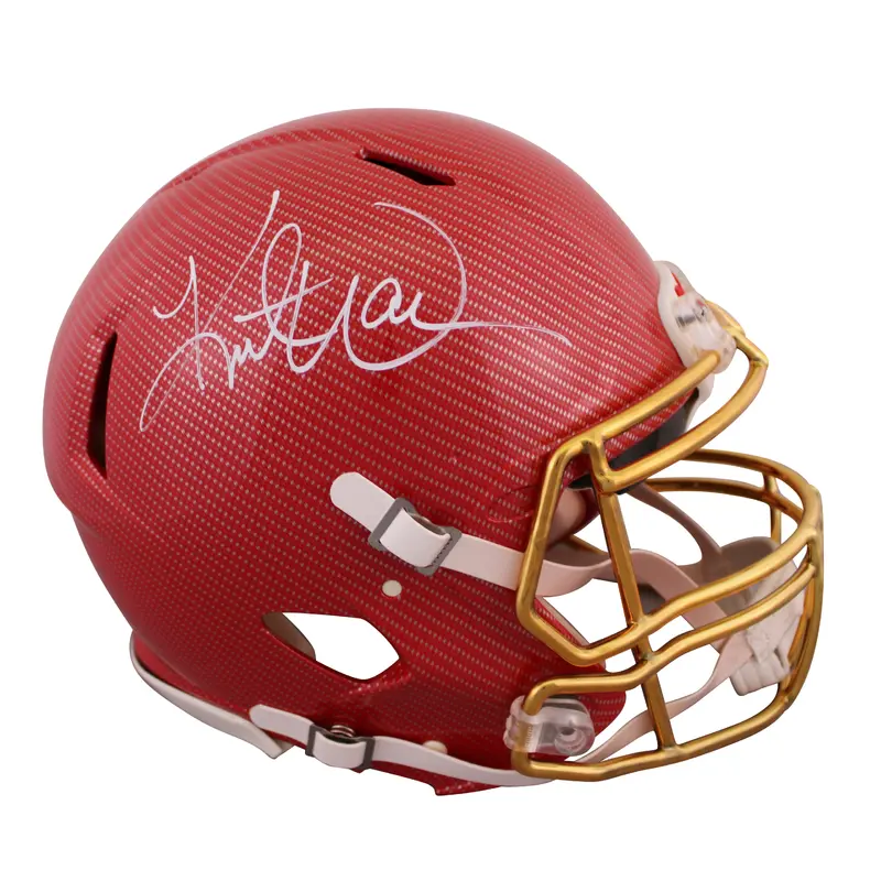 Kurt Warner Signed Custom Hydro Dipped Full Size Speed Proline Helmet BAS 1