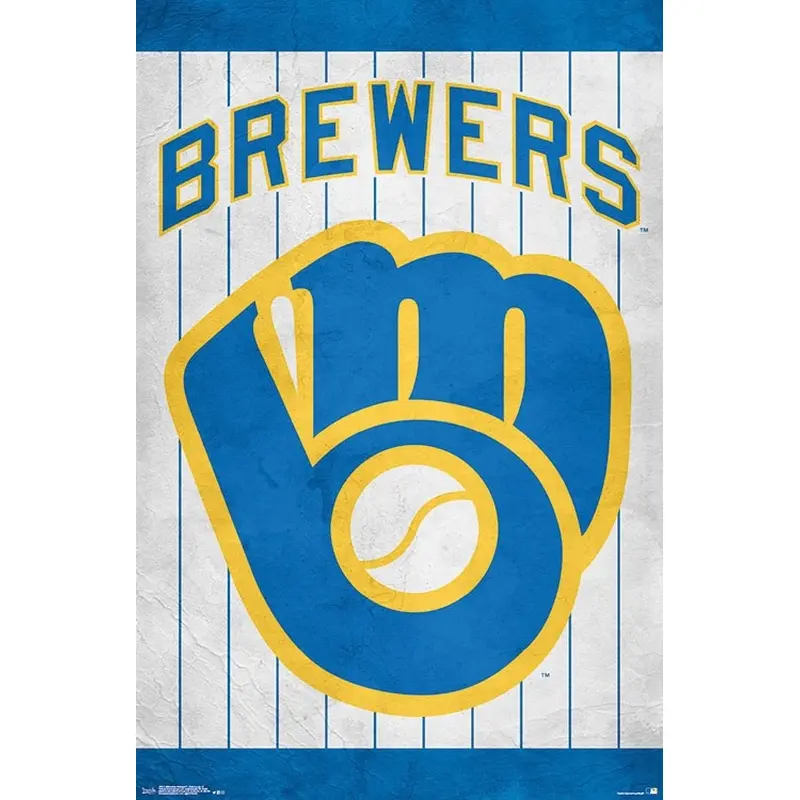 Milwaukee Brewers Official MLB Baseball Retro-Style Logo Poster - Trends International