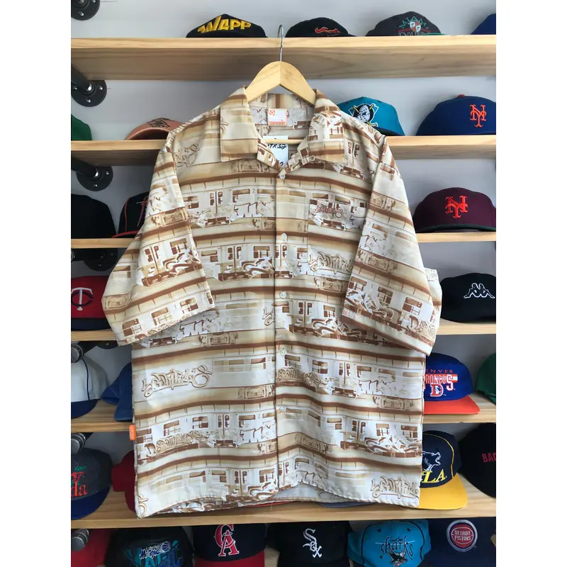 Vintage 2000s South Pole Train All Over Print Button Up Shirt Size XL
