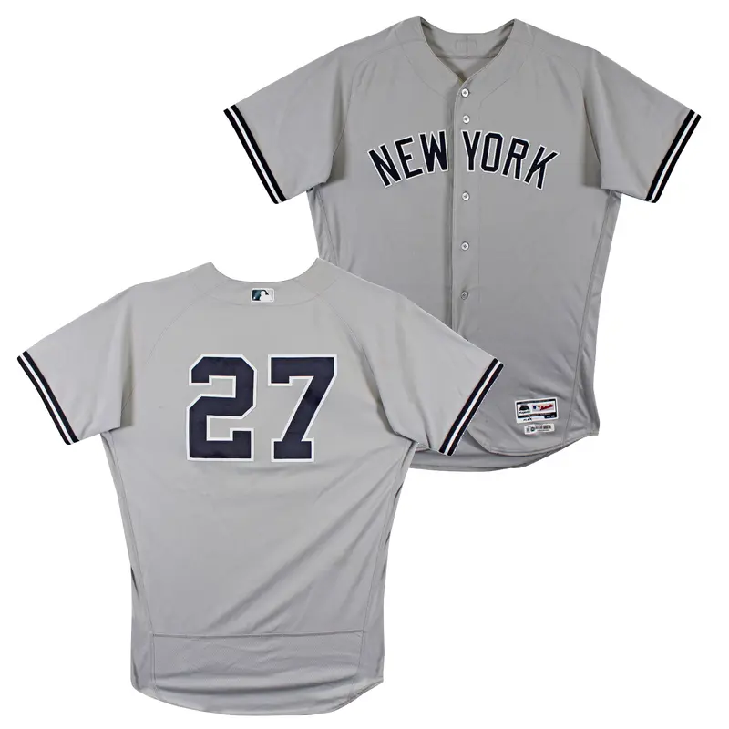 Yankees Giancarlo Stanton 5/3/2018 Game Used Gray Majestic Flex Base Jersey MLB