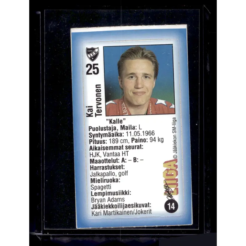 1992-93 JyvsHyv HockeyLiiga - Kai Tervonen #14