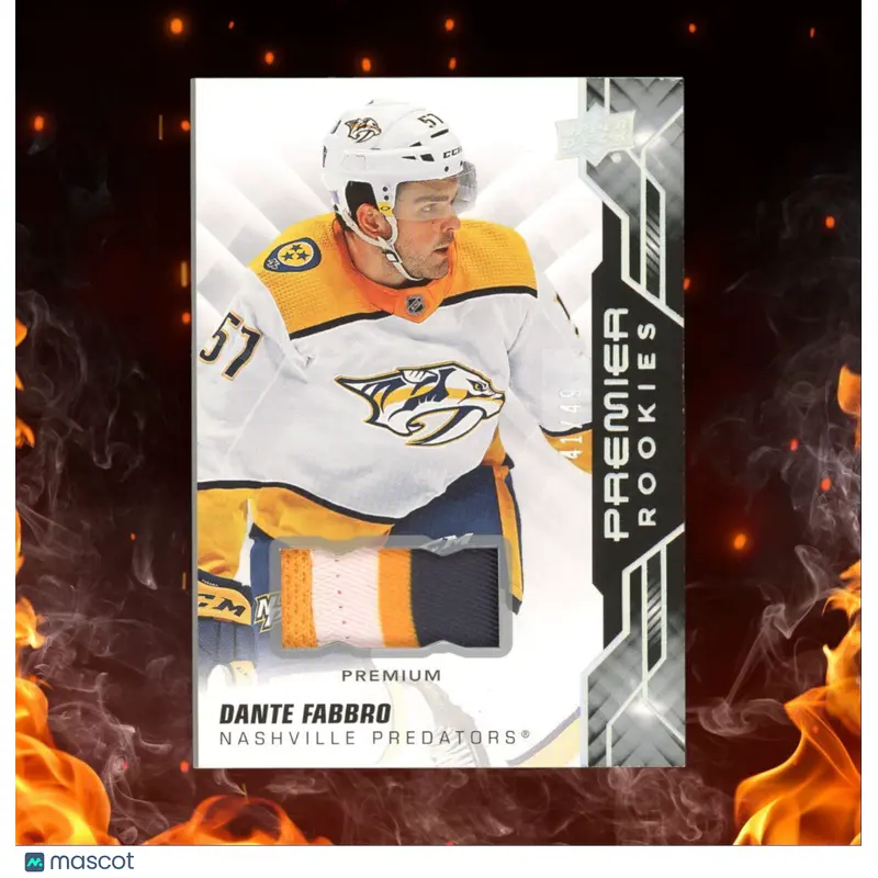2019-20 Upper Deck Premier Dante Fabbro Premier Rookies Patch Auto 41/49 #79