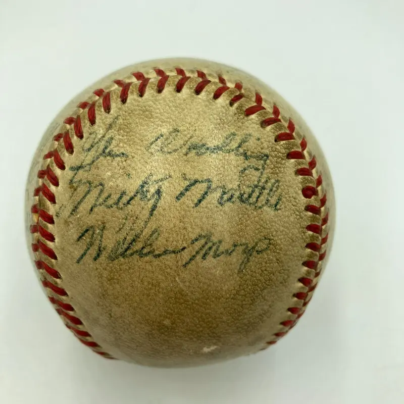 1951 World Series Signed Game Used Baseball Mickey Mantle Willie Mays JSA MEARS