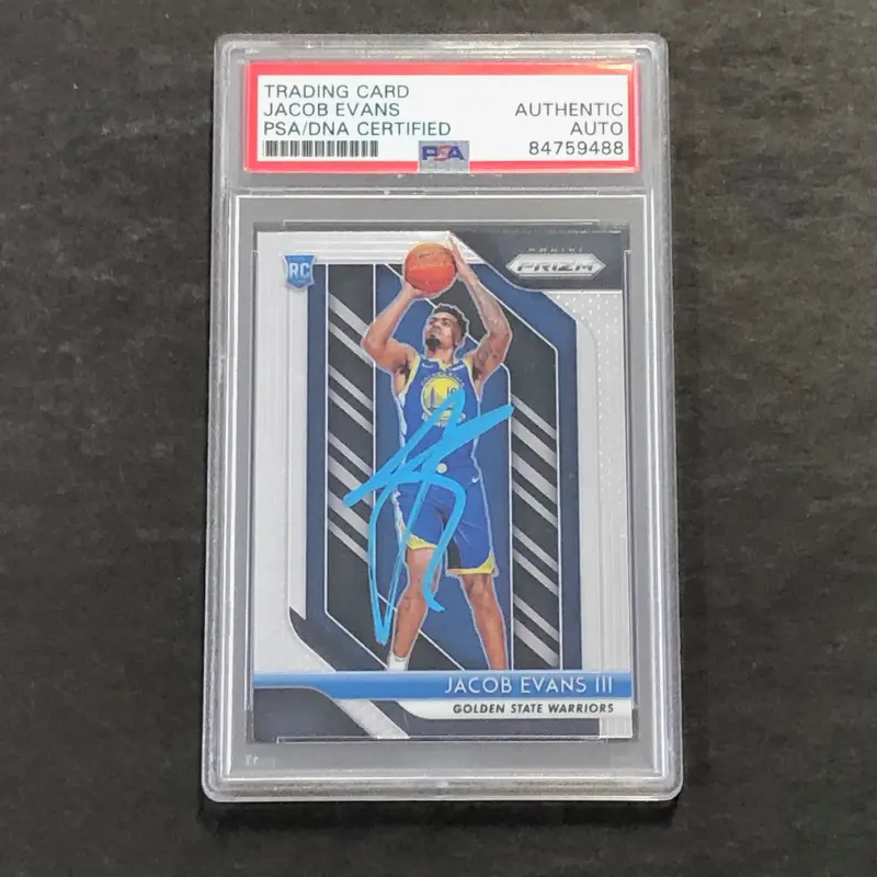 2018-19 Panini Prizm #212 Jacob Evans Signed Rookie Card AUTO PSA Slabbed RC Warriors