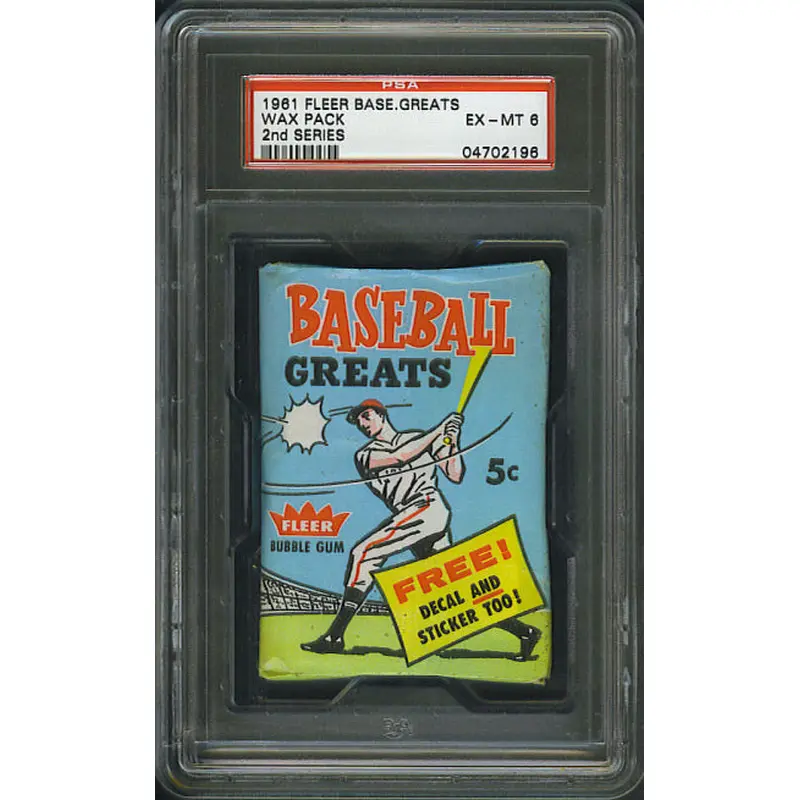 1961 Fleer Baseball Unopened 2nd Series Wax Pack PSA 6