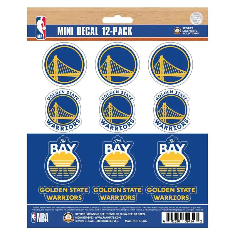 NBA - Golden State Warriors Mini Decal 12-pk