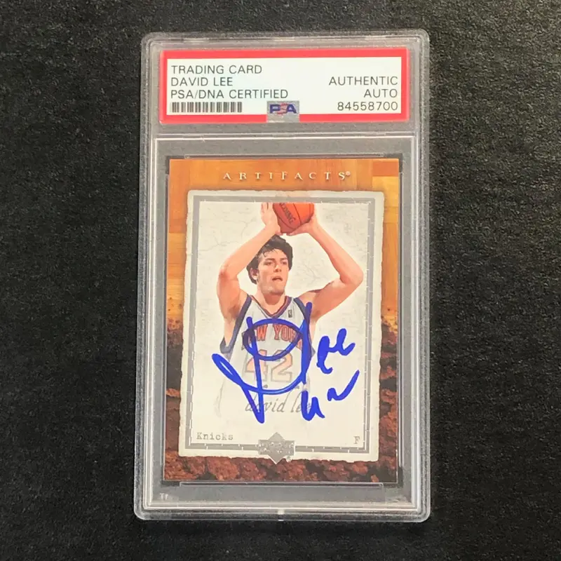 2007-08 UPPER DECK ARTIFACTS #63 David Lee Signed Card AUTO PSA Slabbed Knicks