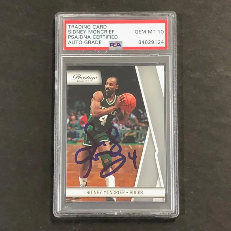 2010-11 Panini Prestige #149 Sidney Moncrief Signed Card AUTO 10 PSA Slabbed Bucks