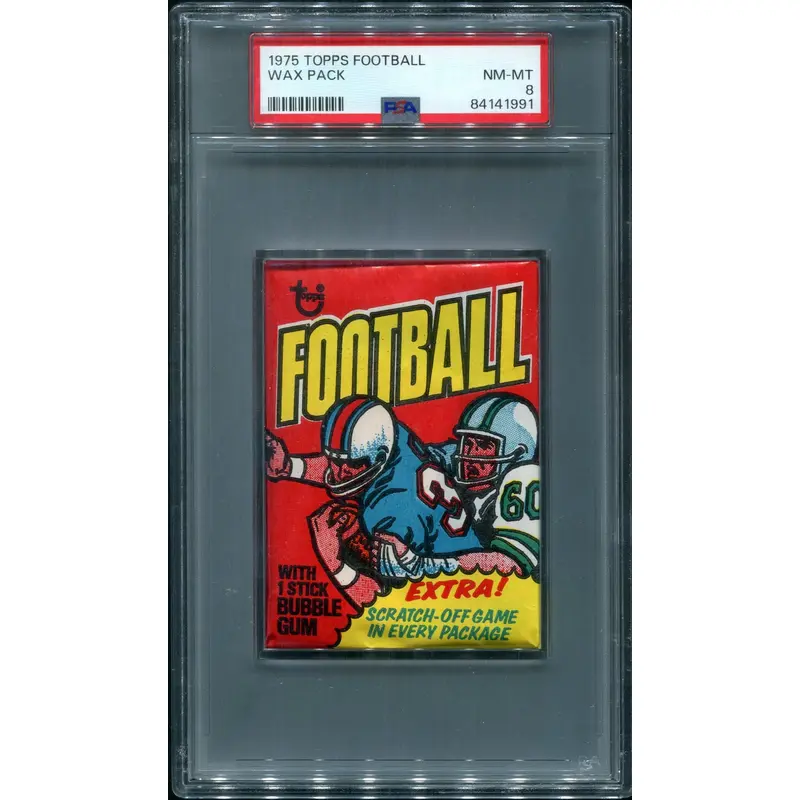 1975 Topps Football Unopened Wax Pack PSA 8