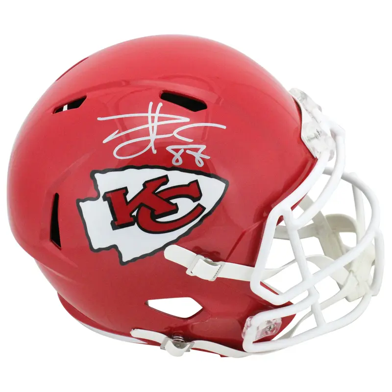 Chiefs Travis Kelce Authentic Signed Full Size Speed Rep Helmet BAS Witnessed