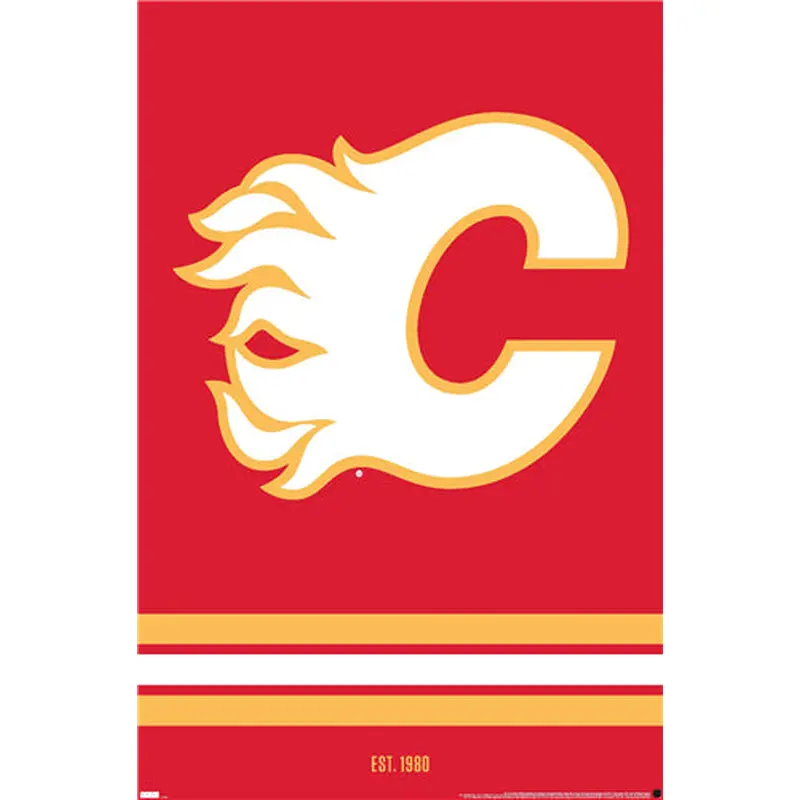 Calgary Flames "Est. 1980" Official NHL Hockey Team Logo Poster - Costacos Sports