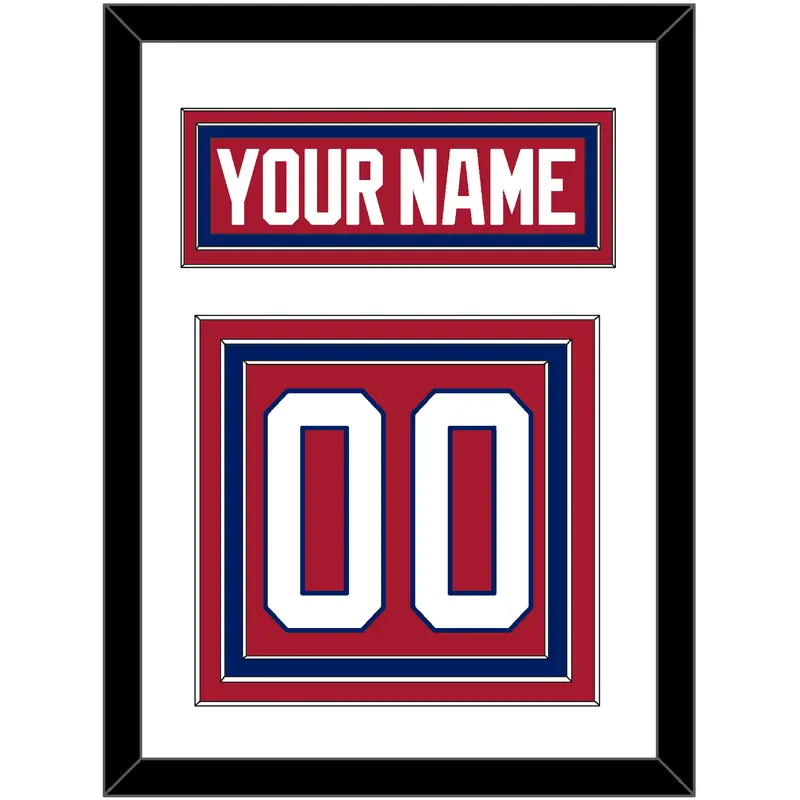 Montreal Nameplate & Number (Back) - Road Red (1984-1997) - Triple Mat 1
