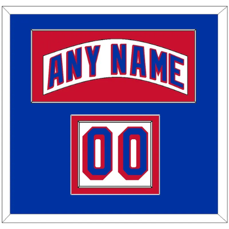 New York Nameplate & Number (Shoulder) - Home White (1990-2004) - Double Mat 1