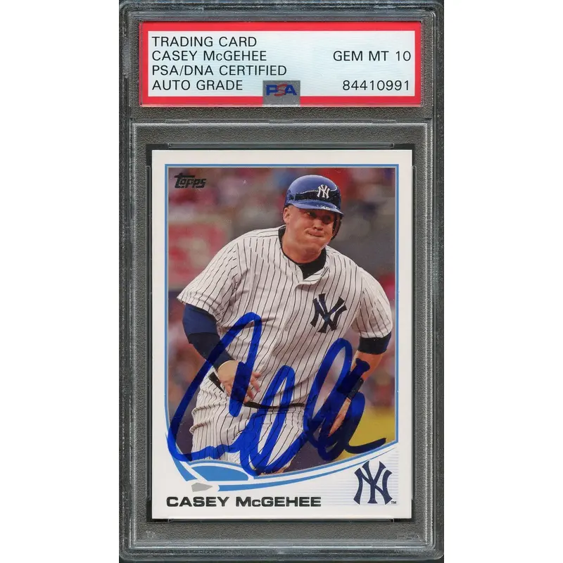 2013 Topps #114 Casey McGehee Signed Card AUTO Grade 10 PSA Slabbed
