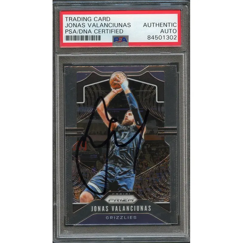 2019-20 Panini Prizm #229 Jonas Valanciunas Signed Card AUTO PSA Slabbed Grizzlies