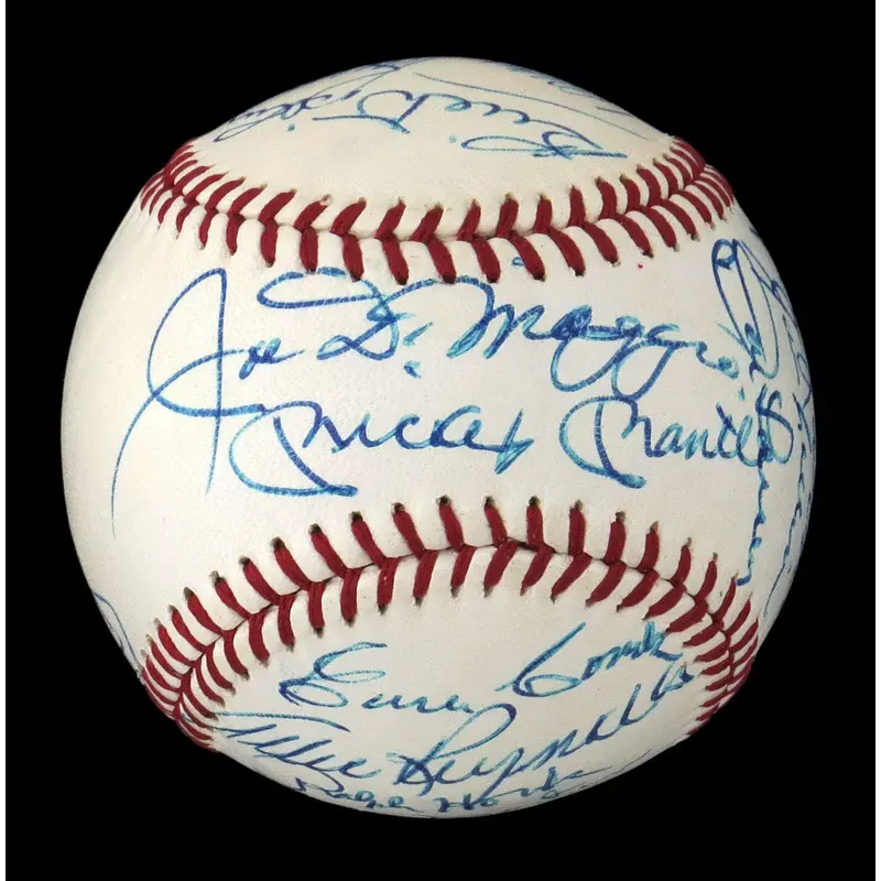 Stunning Mickey Mantle Joe Dimaggio 1940's-50's Yankees Signed Baseball JSA COA