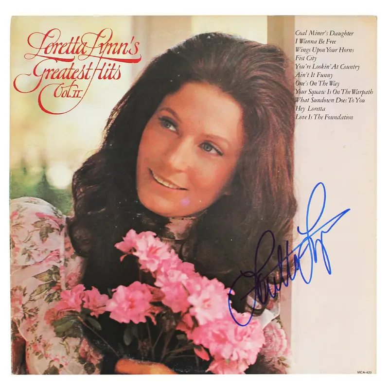 Loretta Lynn Authentic Signed Greatest Hits Volume II Album Cover BAS #BG90674