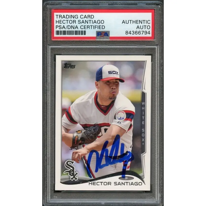 2014 Topps #320 Hector Santiago Signed Card PSA Slabbed Auto White Sox