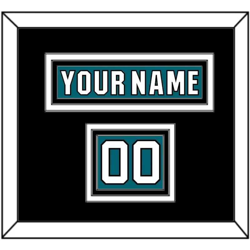 San Jose Nameplate & Number (Shoulder) - Home Teal (2017-2022) - Triple Mat 4