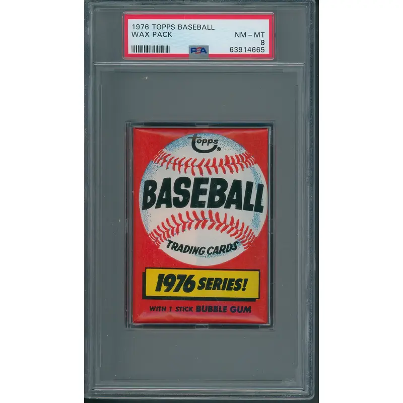 1976 Topps Baseball Unopened Wax Pack PSA 8 (1976 Series)