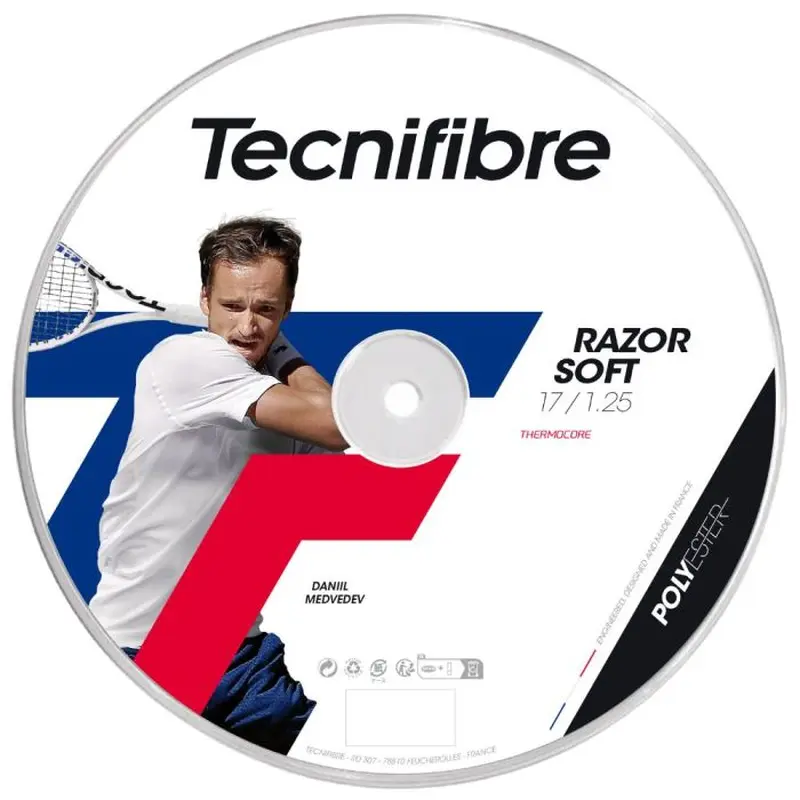 Tecnifibre Razor Soft 17 String Reel (200 m) - Black | Kibi Sports